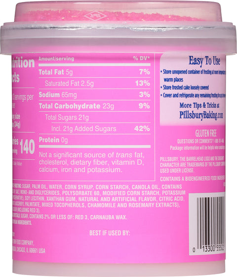 Pillsbury Funfetti Hot Pink Vanilla Frosting 15.6 OZ