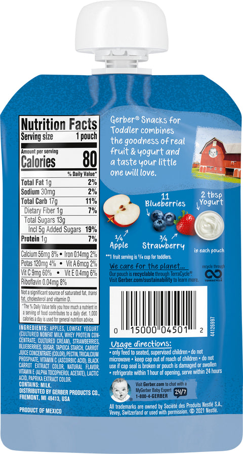 Gerber Toddler Fruit & Yogurt Very Berry 3.5 OZ