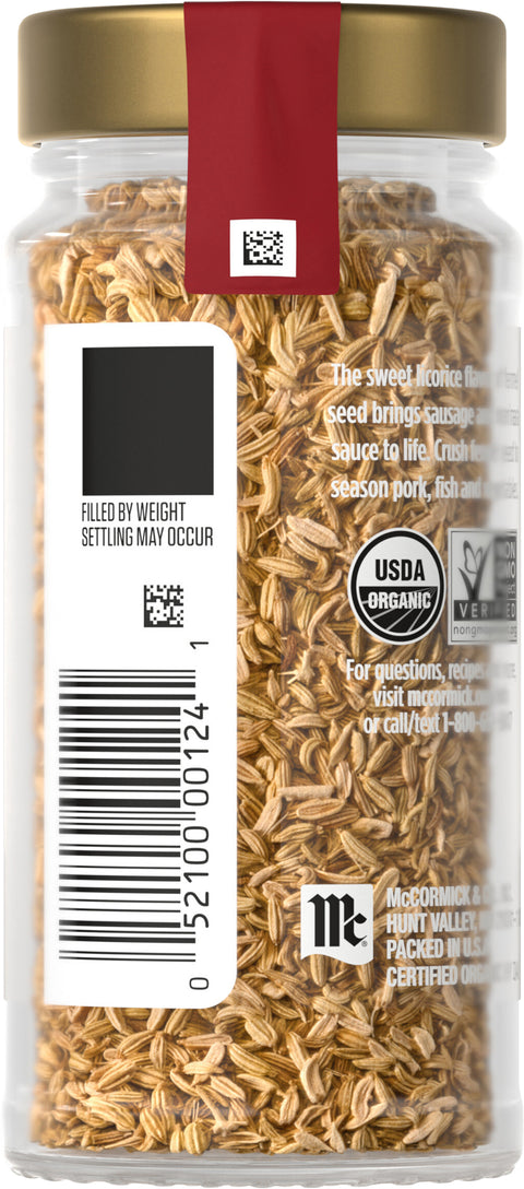 McCormick Gourmet Organic Fennel Seed - 1 OZ 3 Pack