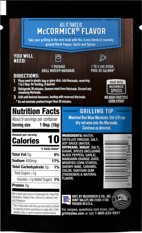 McCormick Grill Mates Marinade Montreal Steak 5 OZ