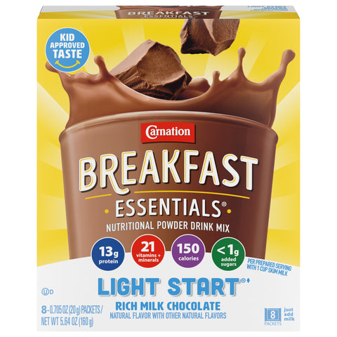 Carnation Drink Mix Instant Breakfast No Sugar Added Rich Milk Chocolate 5.64 OZ