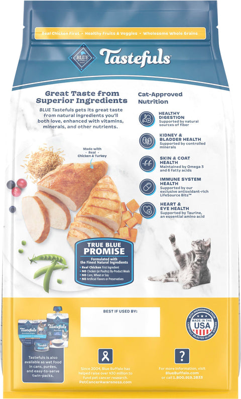 Blue Buffalo Blue Tastefuls Natural Adult Multi-Protein Chicken & Turkey Recipe Food for Cats 5 lb