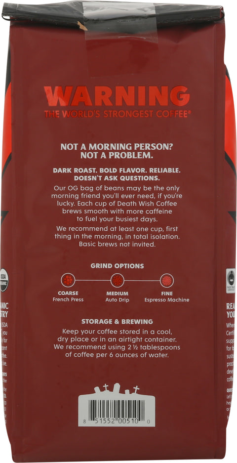 Death Wish Whole Bean Coffee 16 OZ