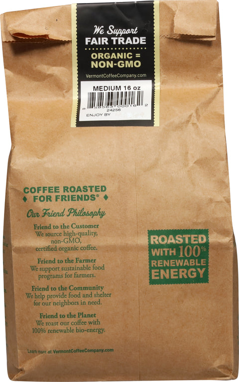 Vermont Coffee Company Organic Medium Whole Bean Coffee 16 oz