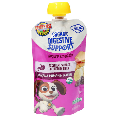 Earth's Best Organic Kids Ages 2+ Digestive Support Banana Pumpkin Raisin Yogurt Smoothie 4 oz