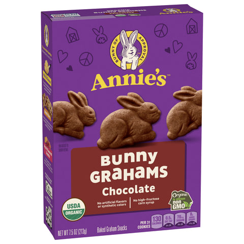 Annie's Homegrown Crackers Bunnies Grahams Chocolate 7.5 OZ