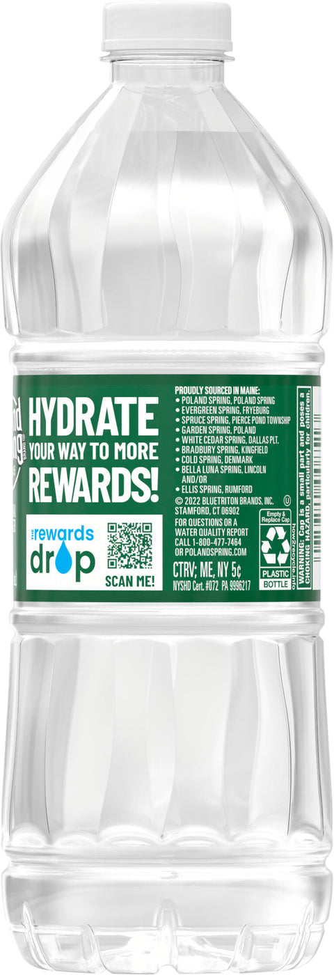 POLAND SPRING Brand 100% Natural Spring Water, 20-ounce plastic bottle