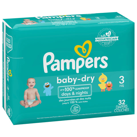 Pampers Baby Dry Size 3 Jumbo Diapers 32 CT