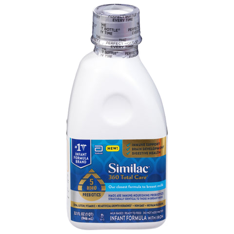 Similac 360 Total Care Ready to Feed Milk-Based Infant Formula with Iron Baby 32 fl oz