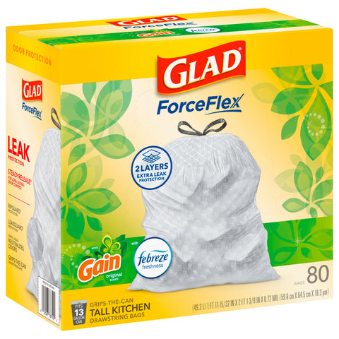Glad Tall Kitchen Drawstring Trash Bags 80 CT