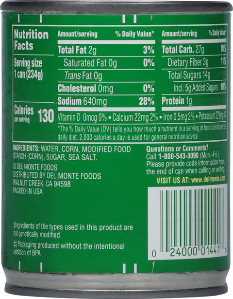 Del Monte Vegetables Fresh Cut Sweet Corn Cream Style 8.25 OZ