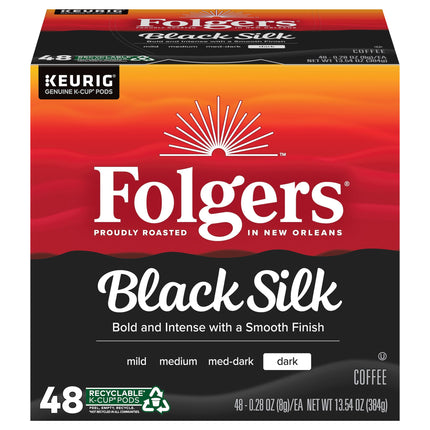 Folgers Black Silk Coffee K-Cup - 13.54 OZ 4 Pack