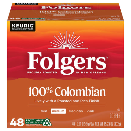 Folgers 100% Colombian Coffee K-Cup - 13.54 OZ 4 Pack
