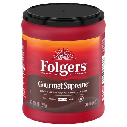 Folgers Gourmet Supreme Ground Coffee - 9.6 OZ 6 Pack