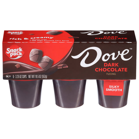 Snack Pack Dark Chocolate Pudding 6 - 3.25 oz Cups - 8 Pack