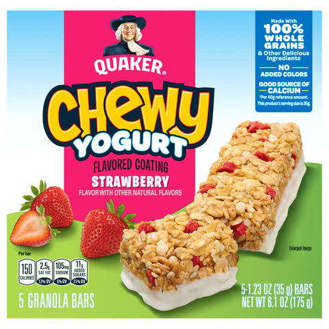 Quaker Bar Granola Chewy Yogurt Strawberry 6.1 OZ