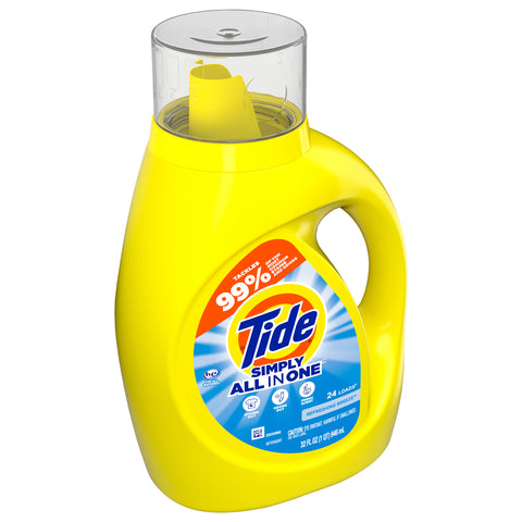 Tide Simply Liquid Laundry Detergent, Refreshing Breeze, 32 oz, 24 Loads