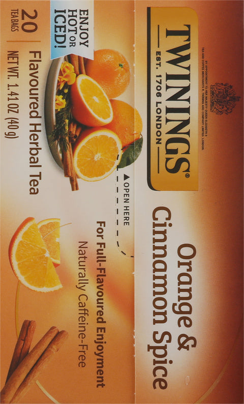 Twinings Orange & Cinnamon Spice Herbal Tea 20 CT