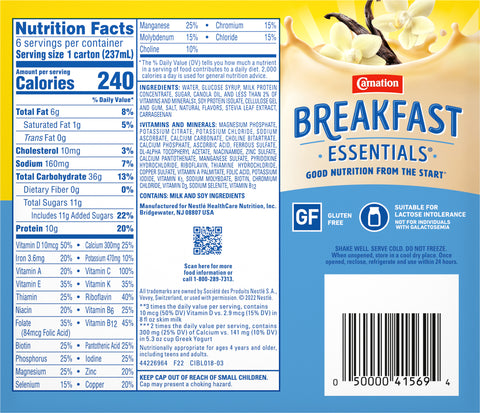 Nestle Carnation Breakfast Essentials Classic French Vanilla 48 FZ