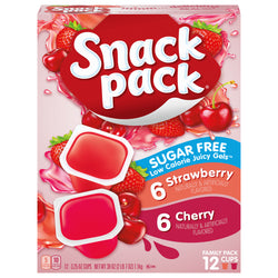 Snack Pack Sugar Free Strawberry And Cherry - 39 OZ 6 Pack