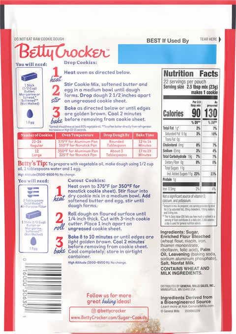 Betty Crocker Mix Cookie Sugar Pouch 17.5 OZ