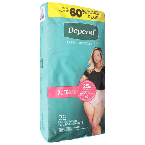 Depend Fresh Protection Maximum Underwear XL 26 ea