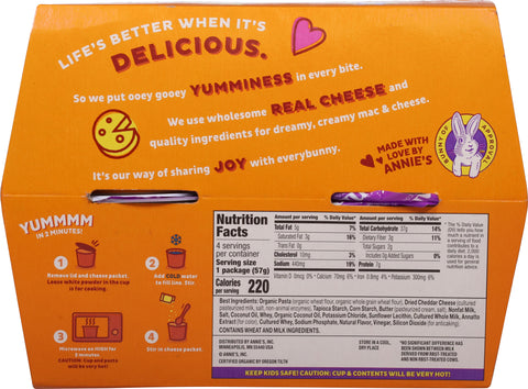 Annie's Aged Cheddar Macaroni & Cheese Cup 8.04 OZ