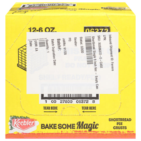 Keebler Shortbread Ready Crust 9 Inch Size 6 oz - 6 OZ 12 Pack