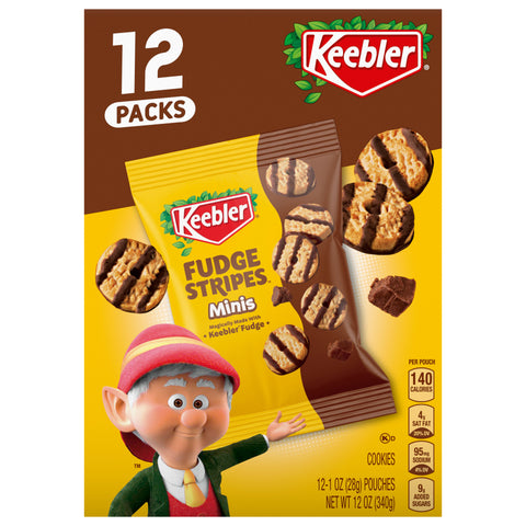 Keebler Minis Fudge Strips 12 - 1 oz Pouches - 12 OZ 4 Pack