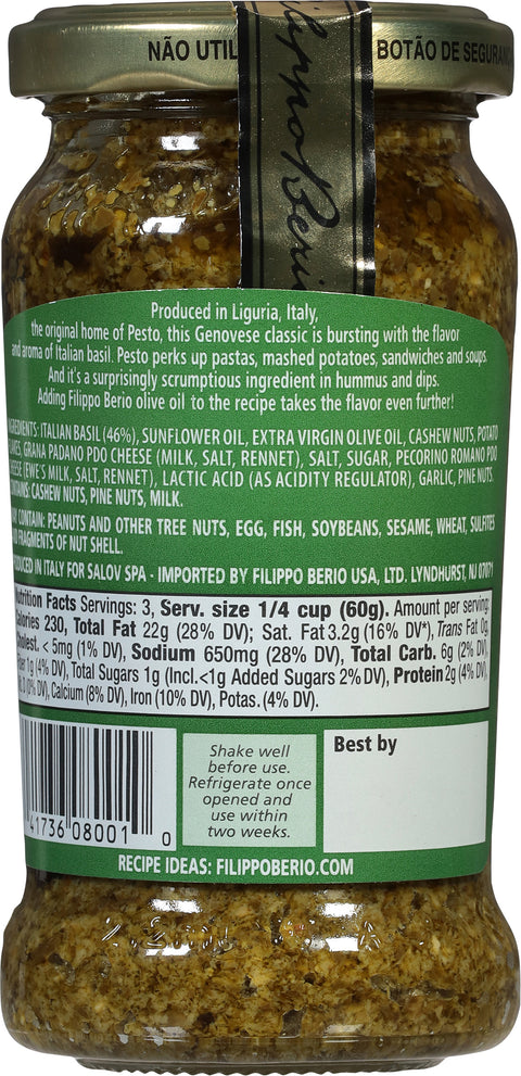 Filippo Berio Classic Pesto 6.7 OZ