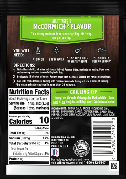 McCormick Grill Mates Marinade Mojito Lime 1.06 OZ