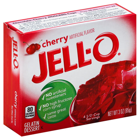 Jell-O Mix Gelatin Cherry - 3 OZ 24 Pack