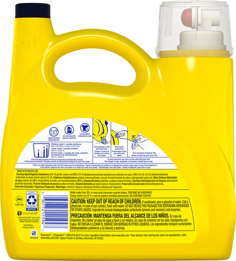 Tide Simply Oxi Boost + Febreze Odor Defense, 105 fl oz, 74 Loads, Tough on Stains and Odors, Febreze Sunny Breeze Scent