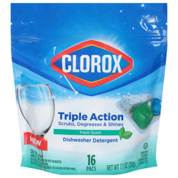 Clorox Triple Action Dish Pacs Fresh - 7.1 OZ 6 Pack