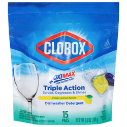 Clorox Triple Action + OxiMax Dishwasher Detergent Pacs - 6.6 OZ 6 Pack