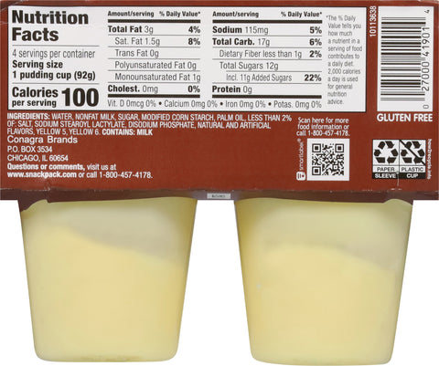 Snack Pack Pudding Vanilla 13 OZ