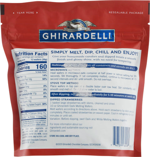 Ghiradelli Dark Chocolate Melting Wafers 10 OZ