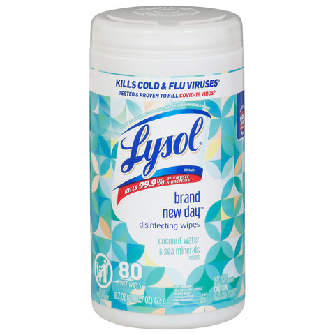 Lysol Brand New Day Coconut Water & Sea Minerals Scent Disinfecting Wipes 80 ea - 6 Pack