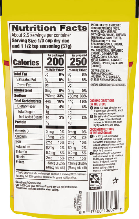Carolina Rice Yellow 5 OZ