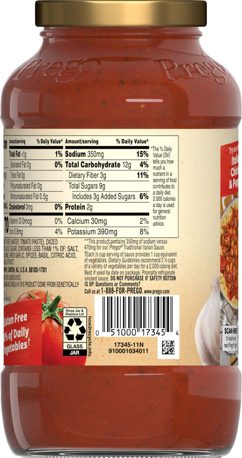 Prego Pasta Sauce Heart Smart Italian 23.5 OZ