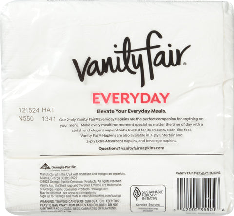 Vanity Fair Everyday 2-Ply Napkins 100 Each