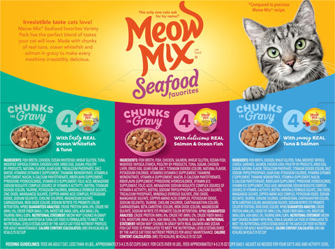 Meow Mix Seafood Favorites Variety Pack 33 OZ