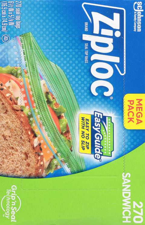 Ziploc Seal Top Sandwich Bags Mega Pack 270 Bags