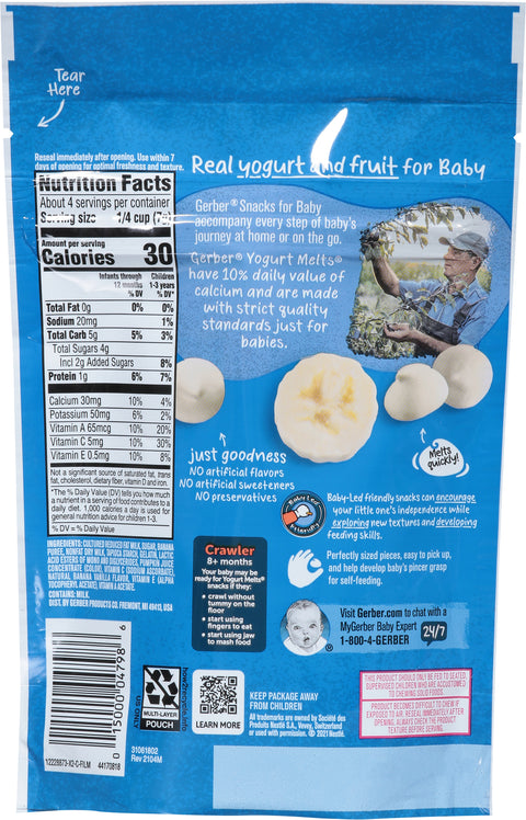 Gerber Graduates Yogurt Melts Banana Vanilla 1 OZ
