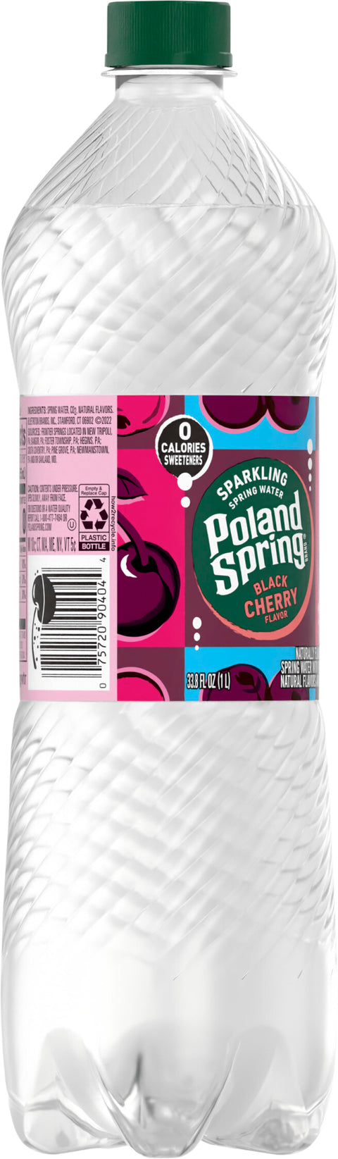 Poland Spring Sparkling Water, Black Cherry, 33.8 oz. Bottle