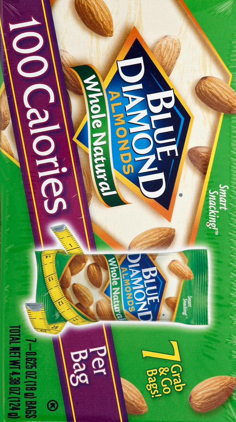 Blue Diamond Almonds Whole Natural 100 Calorie Pack 4.38 OZ
