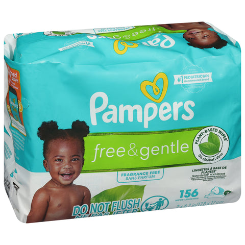 Pampers Free & gentle Wipes 156 ea