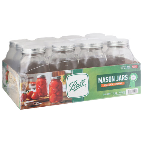 Ball Regular Mouth Mason 12 Quart Mason Jars 12 ea Shrinkwrapped - 1 Pack