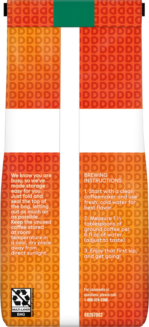 Dunkin' Decaf Decaffeinated Medium Roast Ground Coffee 12 OZ