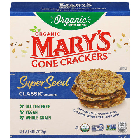 Mary's Gone Crackers Super Seed Classic Crackers 4.0 oz - 6 Pack